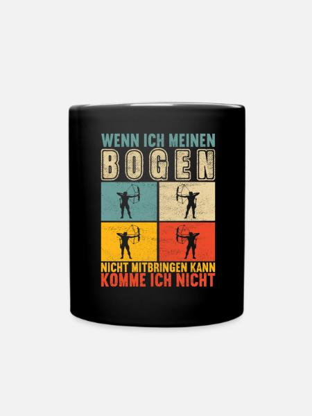 Bogenschießen Bogenschütze - Tasse einfarbig - Schwarz
