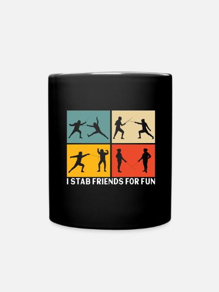 Fechten Fechtsport - Tasse einfarbig - Schwarz