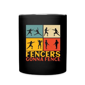 Fechten Fechtsport - Tasse einfarbig - Schwarz - Vorne
