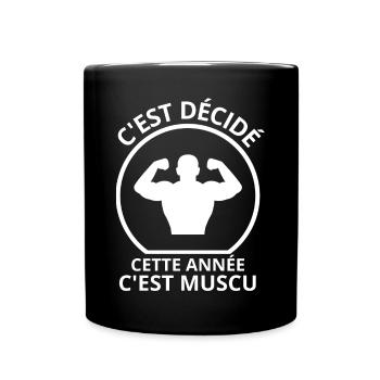 muscu, musculation, fitness - Mug uni - noir - Devant