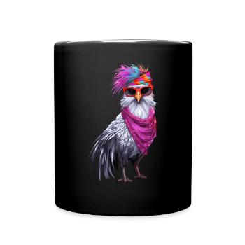 Hippie Chicken Chickens Gift Farmer Mom - Full Colour Mug - black - Front