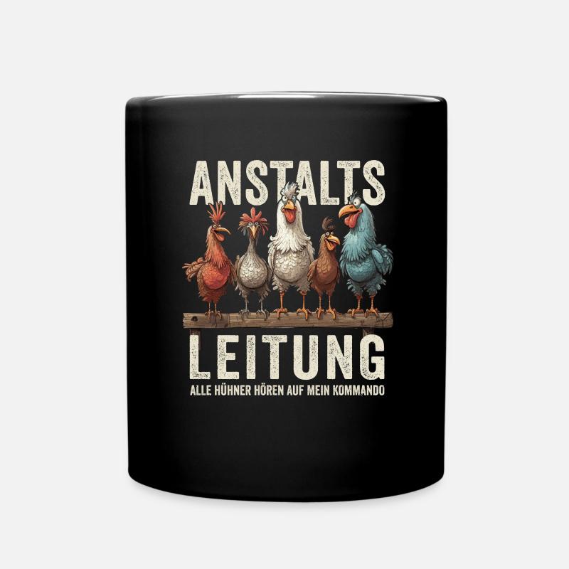 Witziger Spruch Landwirt Bauer Hühner Henne - Tasse einfarbig - Schwarz