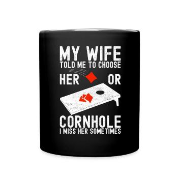 Cornhole Player Cornhole Board - Full Colour Mug - black - Front