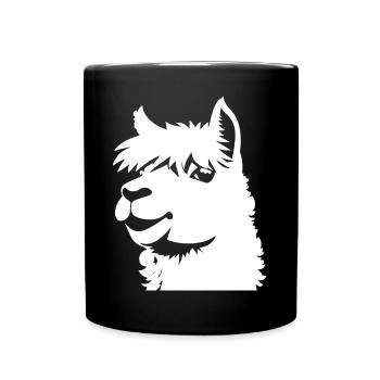 Drôle de Lama Silhouette Effronté Amusant Lamas - Mug uni - noir - Devant