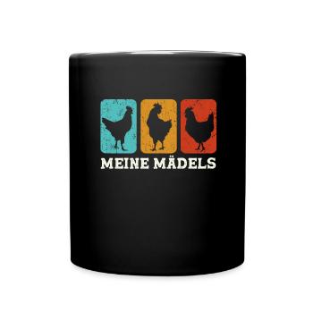Bauernhof Landwirt Hennen Huhn Hühner Mädels - Tasse einfarbig - Schwarz - Vorne