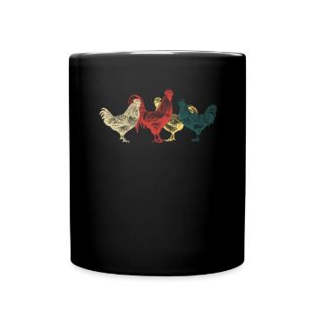 Agriculteur Fermier Coq Poulets Poule Cadeau - Mug uni - noir - Devant