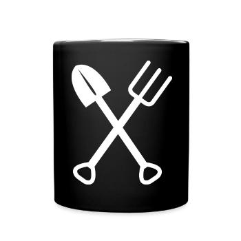 Gardener Tools Garden Spade Shovel Rake - Full Colour Mug - black - Front