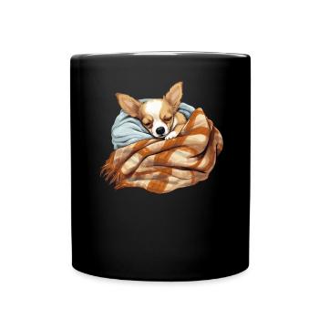 Chien Chihuahua endormi Ami chien - Mug uni - noir - Devant