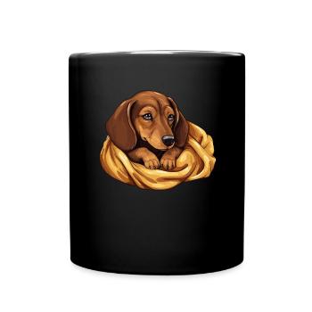 Sleeping Dachshund Dog Dachshund - Full Colour Mug - black - Front