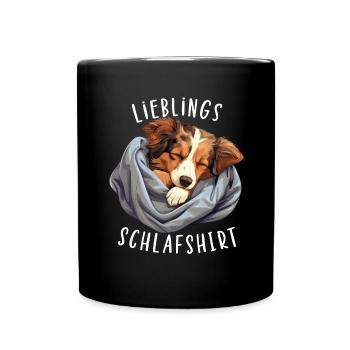 Lieblings Schlafshirt Australian Shepherd Pyjama - Tasse einfarbig - Schwarz - Vorne