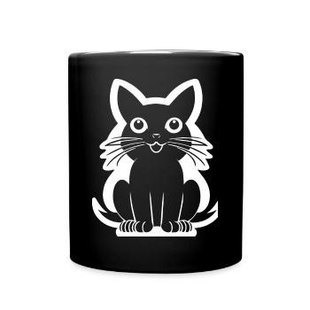 Drôle de chat Silhouette Cheeky Fun Cats - Mug uni - noir - Devant