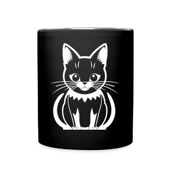 Drôle Chat Silhouette Effronté Fun Chats - Mug uni - noir - Devant