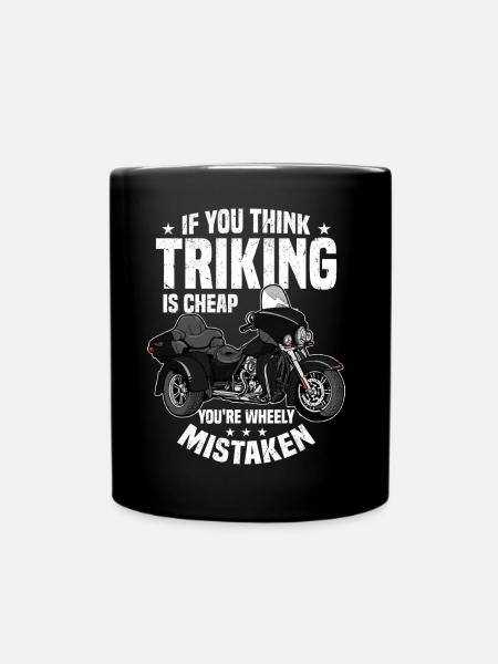 Trike Geschenke | Triker Motorrad Motorradfahrer - Tasse einfarbig - Schwarz