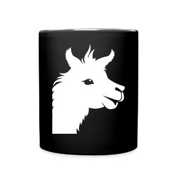 Funny Llama Silhouette Cheeky Fun Llamas - Full Colour Mug - black - Front