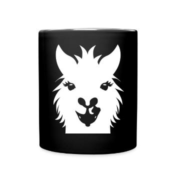 Drôle de lama Silhouette Cheeky Fun Lamas - Mug uni - noir - Devant
