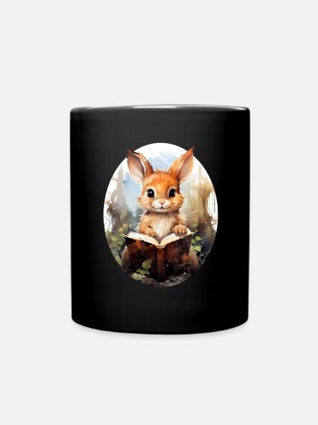 Hase - Tasse einfarbig - Schwarz