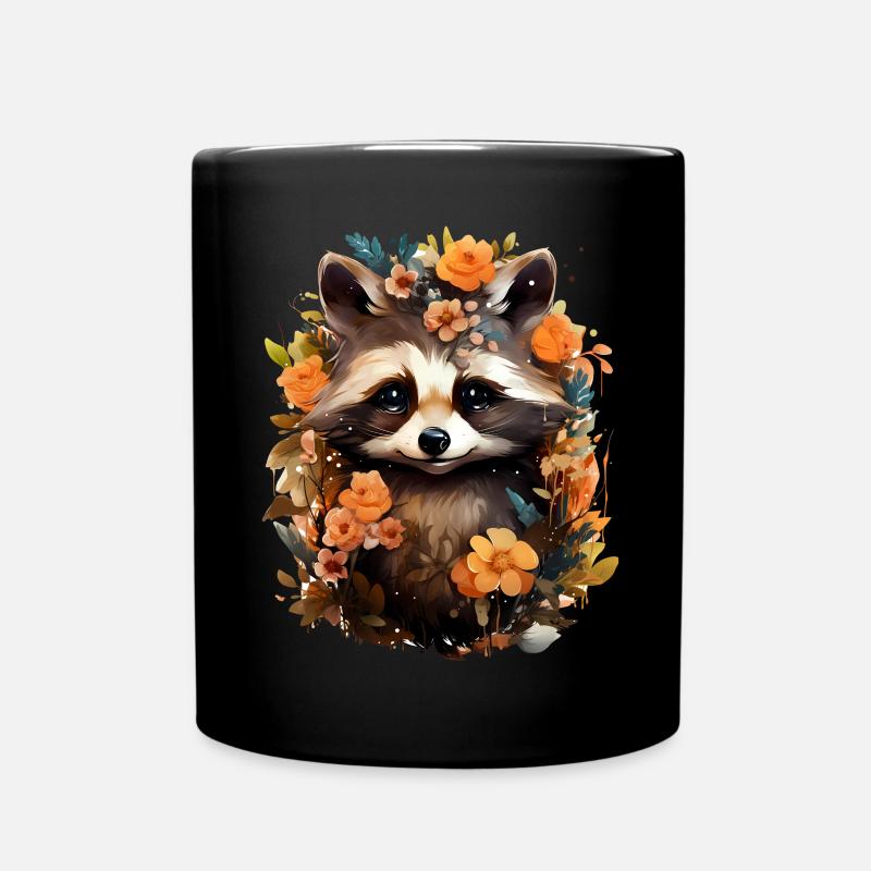 Waschbär - Tasse einfarbig - Schwarz
