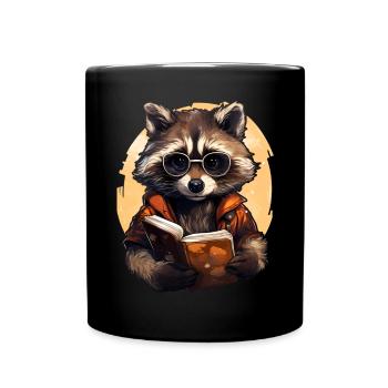 Waschbär - Tasse einfarbig - Schwarz - Vorne