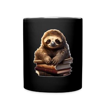 Faultier - Tasse einfarbig - Schwarz - Vorne