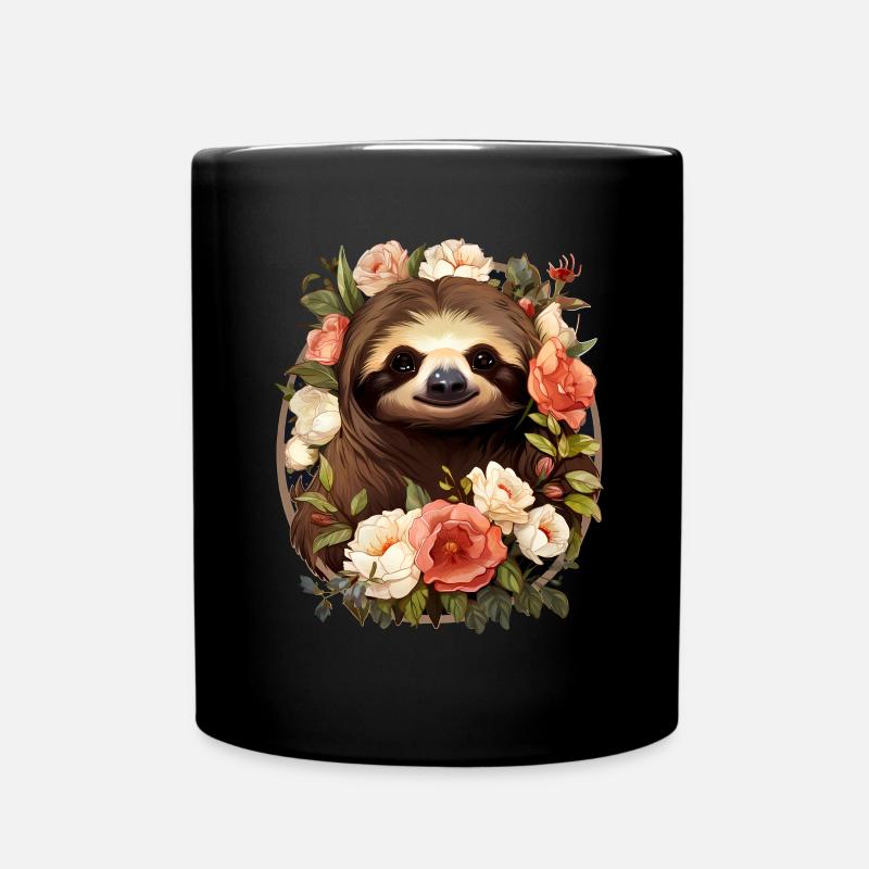 Faultier - Tasse einfarbig - Schwarz