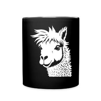 Funny Llama Silhouette Cheeky Fun Llamas - Full Colour Mug - black - Front