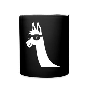 Drôle de lama Silhouette Cheeky Fun Lamas - Mug uni - noir - Devant