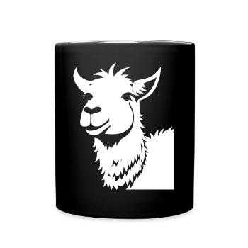 Funny Llama Silhouette Cheeky Fun Llamas - Full Colour Mug - black - Front