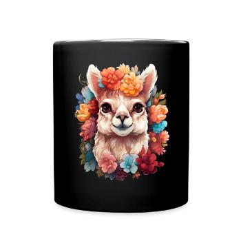 Alpaka - Tasse einfarbig - Schwarz - Vorne