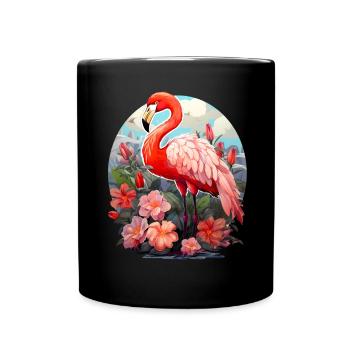 Flamingo - Tasse einfarbig - Schwarz - Vorne