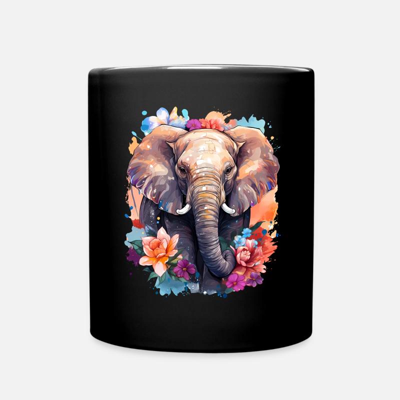 Elefant - Tasse einfarbig - Schwarz