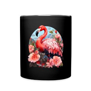 Flamingo - Tasse einfarbig - Schwarz - Vorne