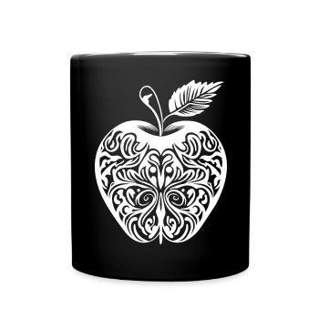 Pomme Tribal Ornement Nature Style Automne - Mug uni - noir - Devant
