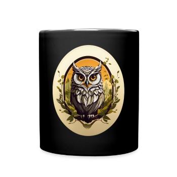 Hibou - Mug uni - noir - Devant