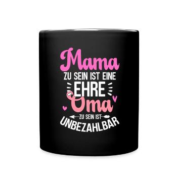Werdende Oma - Tasse einfarbig - Schwarz - Vorne
