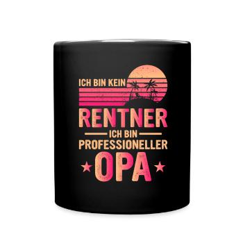 Professioneller Opa - Tasse einfarbig - Schwarz - Vorne