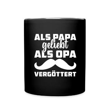 Werdende Grosseltern Opa - Tasse einfarbig - Schwarz - Vorne