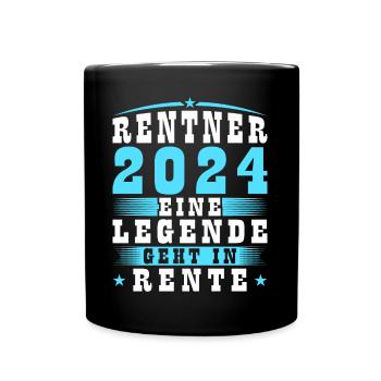 Rentner 2024 Eine Legende Geht In Rente - Tasse einfarbig - Schwarz - Vorne