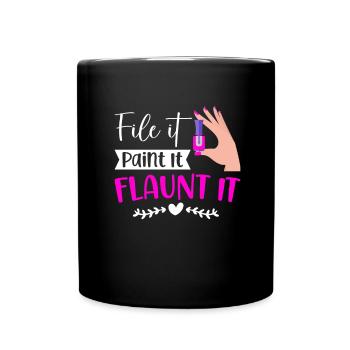 Nail Tech Maniküre Nail Technikerin - Tasse einfarbig - Schwarz - Vorne
