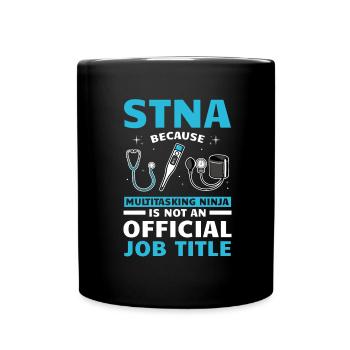 STNA Certified Nursing Assistant - Full Colour Mug - black - Front