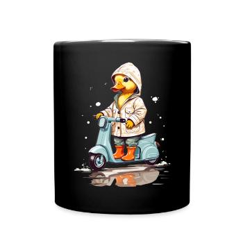 Duck with Roller - Full Colour Mug - black - Front