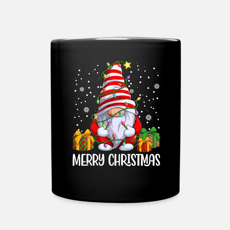 Frohe Weihnachten Xmas Gnome Zwerge - Tasse einfarbig - Schwarz