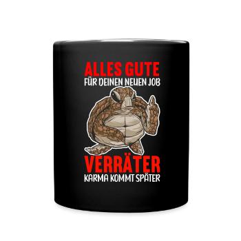 Abschiedsgeschenk Kollege Jobwechsel - Tasse einfarbig - Schwarz - Vorne