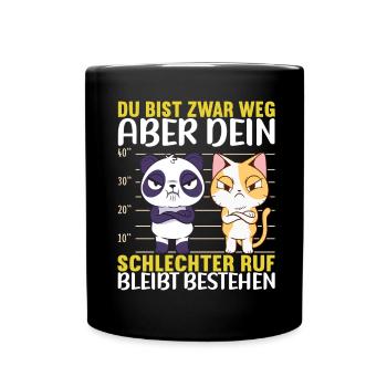 Abschiedsgeschenk Kollege Jobwechsel - Tasse einfarbig - Schwarz - Vorne