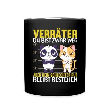 Abschiedsgeschenk Kollege Jobwechsel - Tasse einfarbig - Schwarz - Vorne