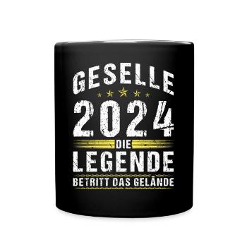 Geselle 2024 Gesellenprüfung Bestandene Ausbildung - Tasse einfarbig - Schwarz - Vorne