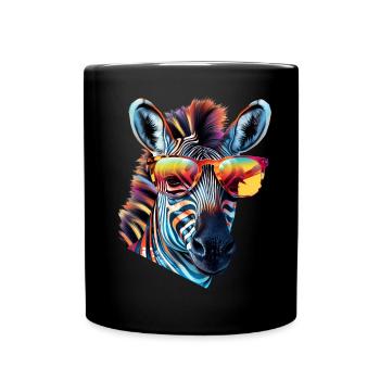 Zebra Sonnenbrille - Tasse einfarbig - Schwarz - Vorne