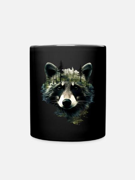Waschbär - Tasse einfarbig - Schwarz