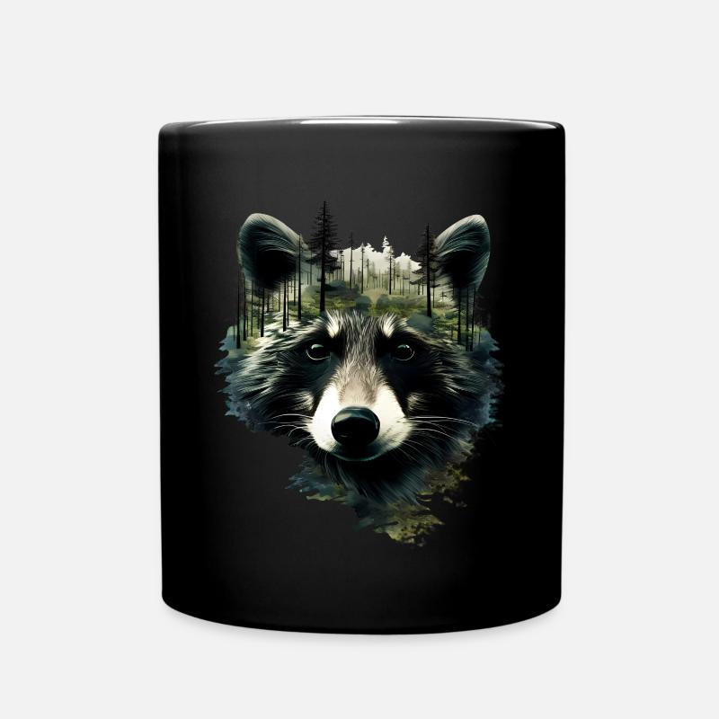 Waschbär - Tasse einfarbig - Schwarz