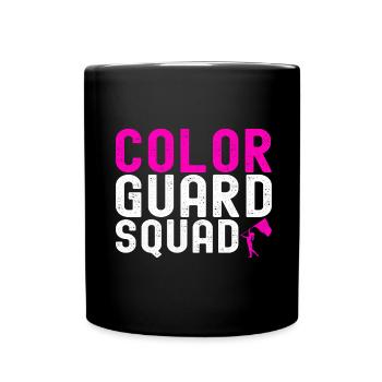 Drapeau agitant la fanfare garde de couleur - Mug uni - noir - Devant