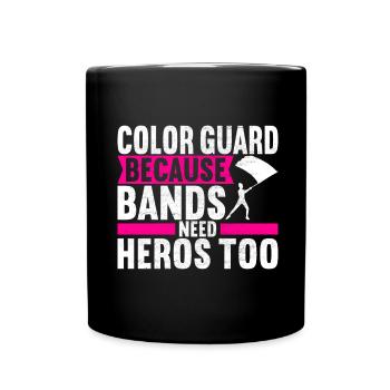 Drapeau agitant la fanfare garde de couleur - Mug uni - noir - Devant